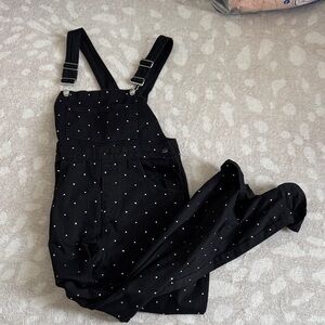 WeWoreWhat Black Denim Crystal Overalls
